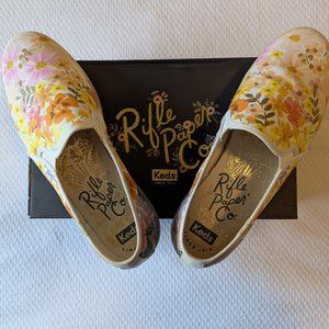 NWT Wide Keds Rifle Paper Co Marguerite Floral Pink Slip-on Platform Sneakers